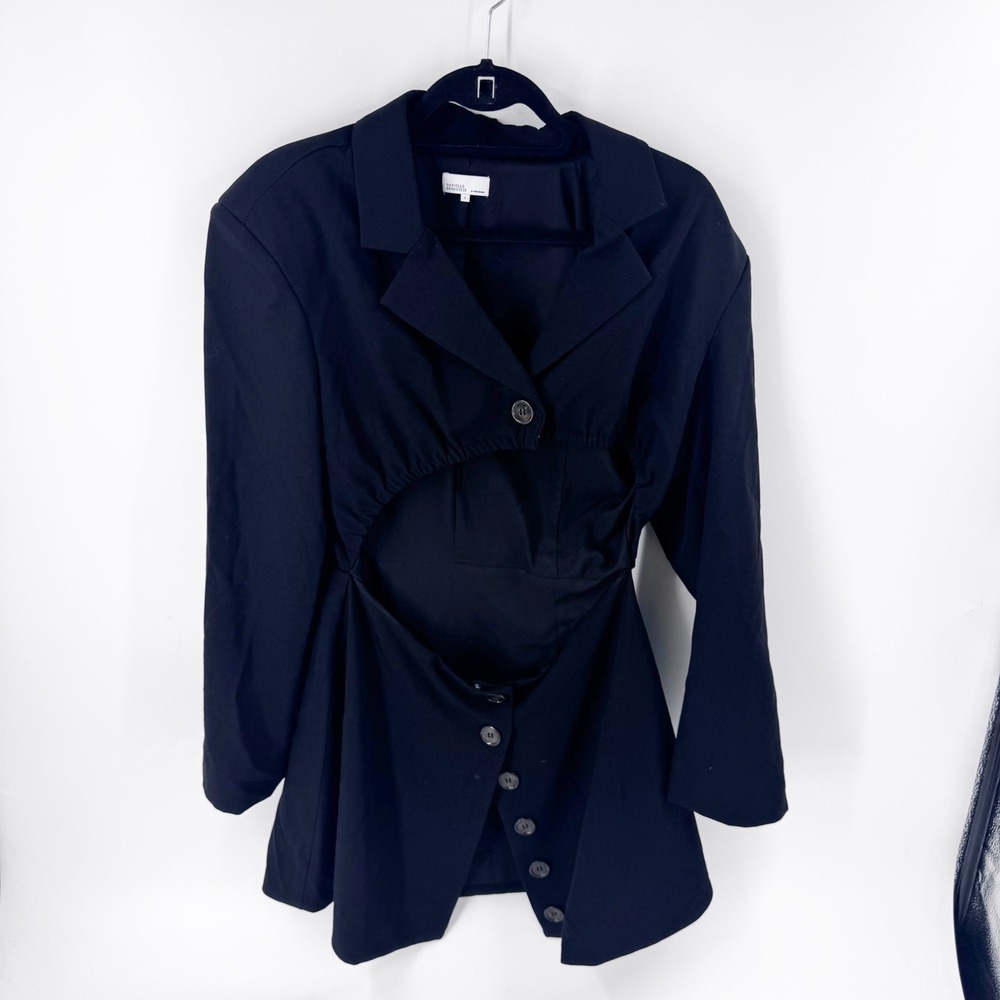 Danielle‎ Bernstein We Wore What Black Cutout Blazer Dress Size L